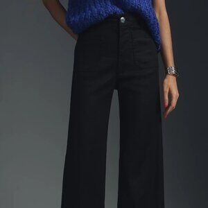 Maeve by Anthropologie Black Wide Leg Crop Colette Pants….Size 31